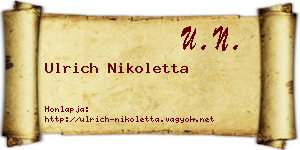 Ulrich Nikoletta névjegykártya